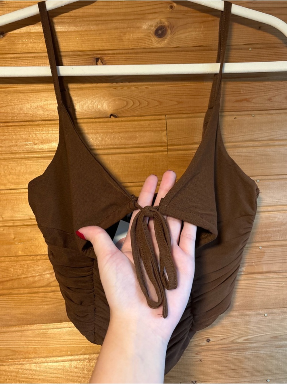 New Brown Corset Style Tank Top - Picture 5 of 14